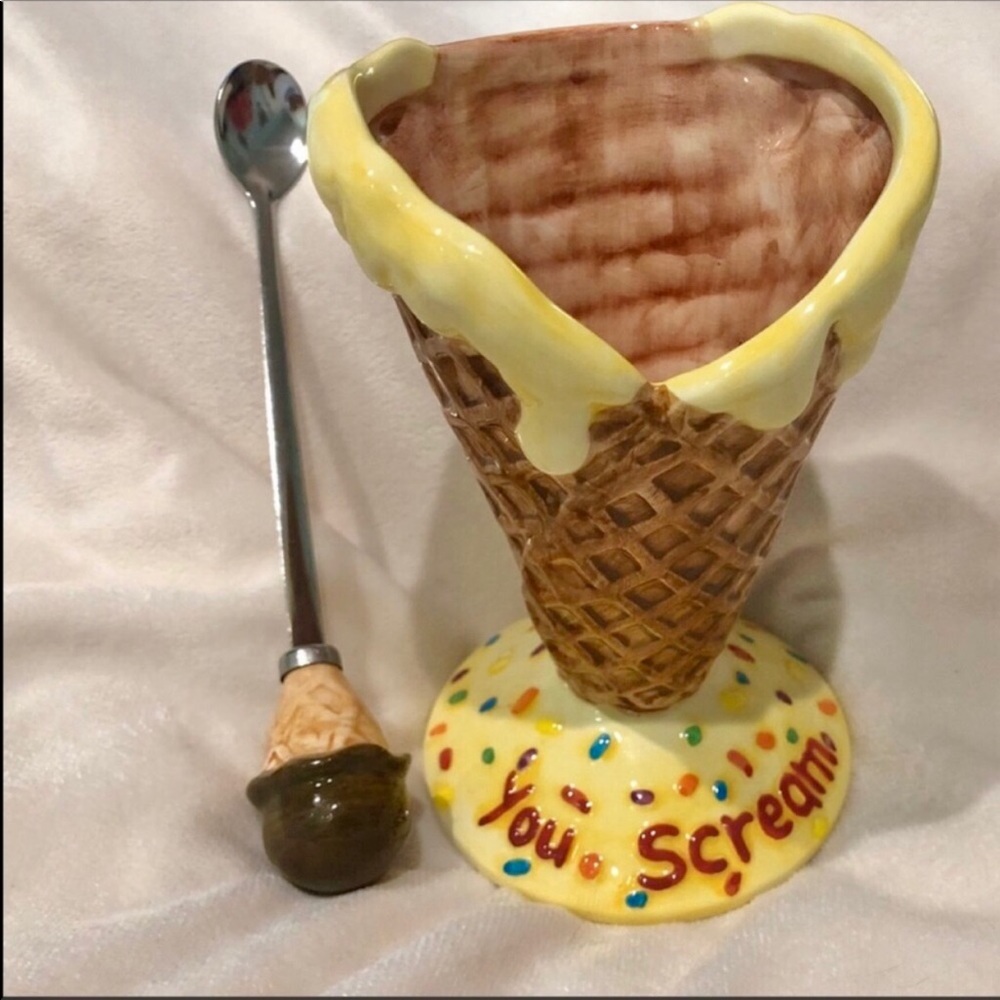 Bella Casa by Ganz Ice Cream Bowl with Spoon